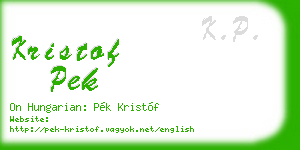 kristof pek business card